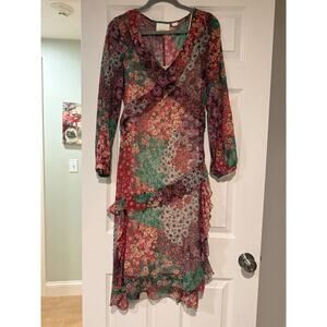 Anthropologie Maeve Sirena ruffle dress